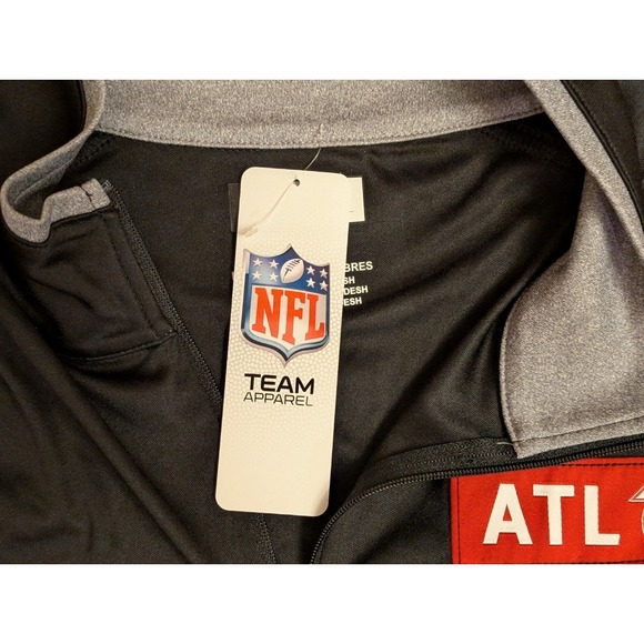 Atlanta Falcons  Men's XL 1/4 ZIP Long sleeve Gray & Black NFL Team Apparel, NWT - Picture 8 of 12